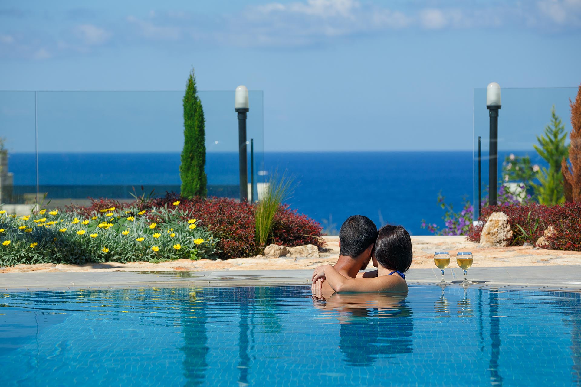 velvet breeze superior villa pool couple