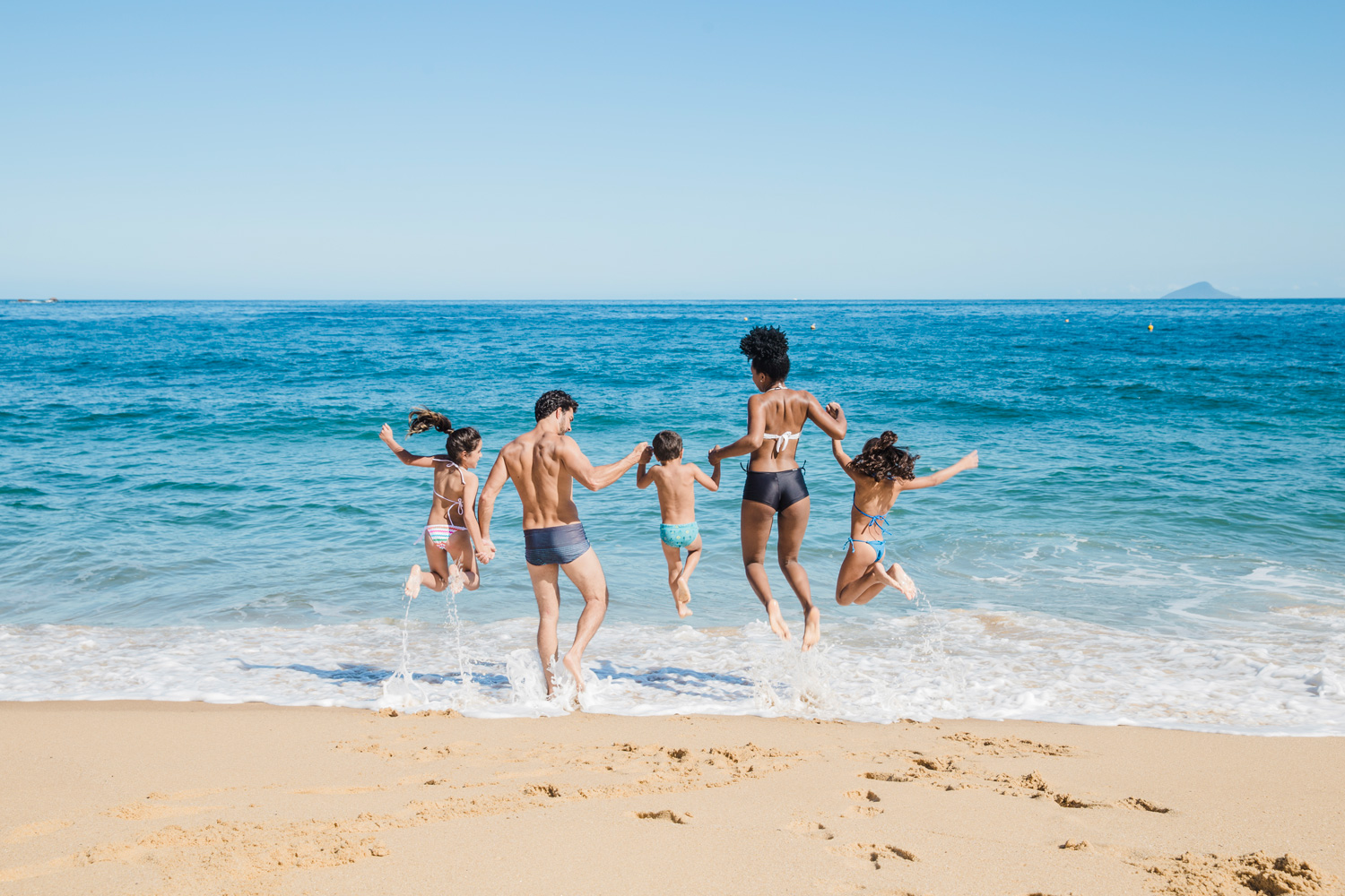 family at the beach